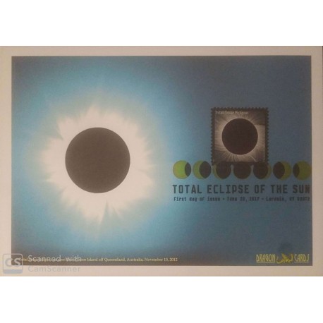 V) 2017 USA, TOTAL ECLIPSE OF THE SUN, FOREVER STAMPS, FDC