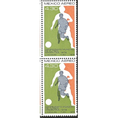 J) 1978 MEXICO, PAIR, 11TH WORLD CUP SOCCER CHAMPIONSHIP ARGENTINA, JUNE 1-25, SOCCER PLAYER, SCOTT C567, MN 