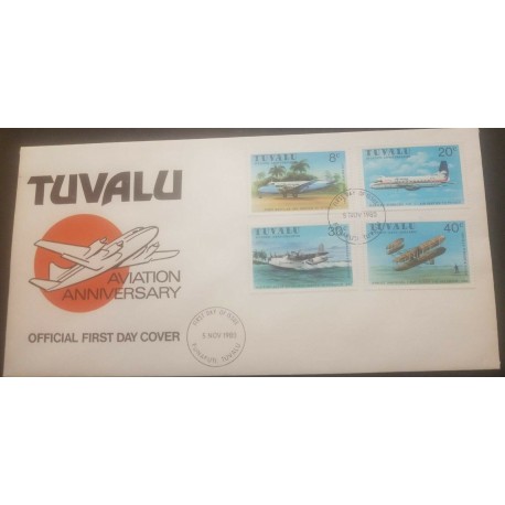 O-r) 1980 TUVALU, PLANE - AIR PACIFIC HERON FIRST REGULAR, AVIATION, HAWKER - SUNDERLAND FLYING BOAT  WAR TIME - ORVILLE