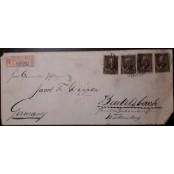 O) 1884 CIRCA - UNITED STATES - USA, JAMES A. GARFIELD 5c - US POSTAGE, REGISTERED FROM NEW YORK TO WINTEMBERG  - GERMANY