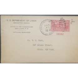 O) 1927 PUERTO RICO, US POSSESSION, OFFICIAL BUSSINES, DEPARTMENT OF LABOR - INMIRATION, BATTLES OF BENNINGTON ORISKANY
