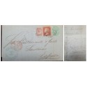 O) 1876 PUERTO RICO  BRITISH POSTAL - MAYAGUEZ P.P. QUEEN VICTORIA, COMPLETE LETTER, PAID LONDON, TO SPAIN, XF