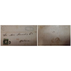 O) 1864 PUERTO RICO - SPAIN, QUEEN ISABELLA II  1r green, FROM BORRAS SAN JUAN DE PUERTO RICO TO CARIBE - CUBA, V.F.