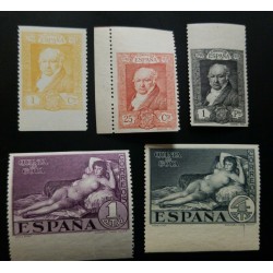 O) 1930 SPAIN, SHORT SET, FRANCISCO DE GOYA- PAINTER AND ENGRAVER, LA MAJA DESNUDA -QUINTA DE GOYA, MNH, 4 pesetas mint, XF