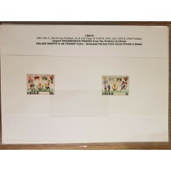 O) 1981 LIBERIA, IMPERFORATE PROGRESSIVE PROOFS - WORLD CUP SOCCER CHAMPIONSHIPS 1930 AND 1934 - 1954 AND 1958