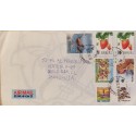 J) 1972 TAIWAN, STRAWBERRIES, LIGHTHOUSE, TREE, DOVE, MULTIPLE STAMPS, AIRMAIL, CIRCULATED COVER, FROM TAIWAN TO USA