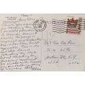 J) 1972 CHINA, COAT OF ARMS, POSTCARD, AIRMAIL, CIRCULATED COVER, FROM CHINA TO USA