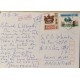 J) 1970 HOKG KONG, COATS OF ARMS, POSTCARD, MULTIPLE STAMPS, AIRMAIL, CIRCULATED COVER, FROM HONG KONG TO ARGENTINA