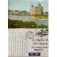 J) 1934 CHINA, GOVERMENT BUILDING, SCHOOL, POSTCARD, MULTIPLE STAMPS, AIRMAIL, CIRCULATED COVER