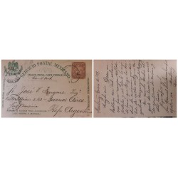 O) 1899 MEXICO, LETTER CARRIER 3c, FROM NUEVO LAREDO, VIA NEW YORK TO ARGENTINA, POSTAL STATIONERY - STATIONARY
