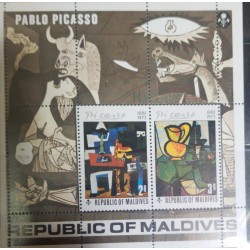 O) 1974 MALDIVES, PABLO PICASSO - THREE MUSICIANS  -STILL LIFE, PAINTINGS, MNH