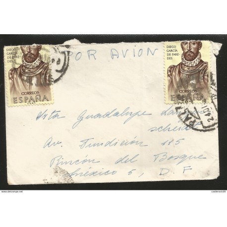 J) 1963 SPAIN, DIEGO GARCIA DE PAREDES, AIRMAIL, CIRCULATED COVERR, FROM SPAIN TO MEXICO