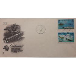 O) 1974 DOMINICA, SEAMAIL ORINOCO 1851  - GEESTHAVEN - UPU - AIRMAIL DO HAVILLAND 1918, BOEING 747, FDC XF