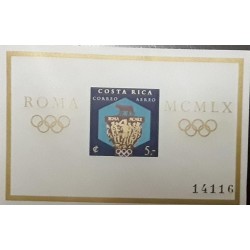 O) 1960 COSTA RICA, 17th OLYMPIC GAMES ROME, WOLF CAPITOLINE - YMBOL, SOUVENIR MNH