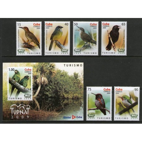 RO) 2009 CARIBBEAN, BIRDS - COLAPTES - TORREORNIS - FERMINIA - ARATINGA - MELLISUGA - TODUS - TURNAT - TOURISM - LANDSCAPE, MNH