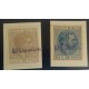 O) 1888, SPECIMEN BRIEFST, KING ALFONSO XII - SC 130 10c,SC 131 20c, UNUSED EXAMPLES ON SMALL PIECE, HANDSTAMPS