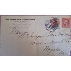 J) 1915 MEXICO, 10 CENTS SONORA, WASHINGTON, MULTIPLE STAMPS, AIRMAIL, CIRCULATED COVER, FROM SONORA TO NOGALES