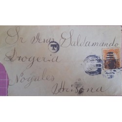 J) 1916 MEXICO, HIDALGO, TAX, AIRMAIL, CIRCULATED COVER, FROM MEXICO TO ARIZONA