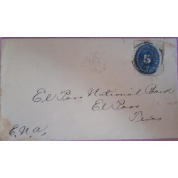 J) 1890 MEXICO, NUMERAL, 5 CENTS, CIRCULATED, COVER, FROM MEXICO TO USA