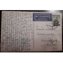 J) 1924 INDIA, POSTAL STATIONARY, INDIA POSTAGE, TWO ANNAS AND SIX PIES, AIRMAIL, CIRCULATED COVER