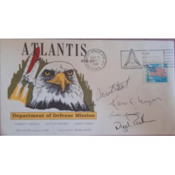 J) 1988 UNITED STATES, ATLANTIS, EAGLE, DEPARTAMENT OF DEFENSE MISSION, FLAG, FDC