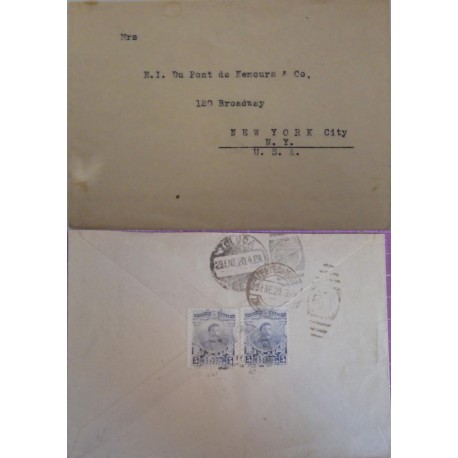 J) 1920 MEXICO, PAIR, MULTIPLE STAMPS, AIRMAIL, CIRCULATED COVER, FROM MEXICO TO USA