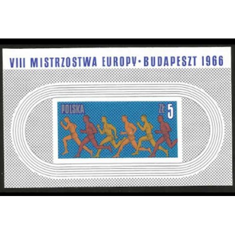 I) 1966 POLAND, LONG DISTANCE RACE, EUROPEAN ATHLETIC CHAMPIONSHIPS, BUDA-PEST, SOUVENIR SHEET, IMPERFORATED, MN