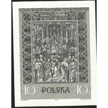 I) 1933 POLAND,THE VEIT STOSS ALTAR, IMPERFORATED, SOUVENIR SHEET, MN