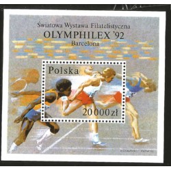 I) 1992 POLAND, OLIMPIC GAMES, BARCELONA 1992, MEN RUNNING IN THE FINISH, SOUVENIR SHEET, MN