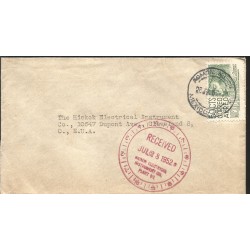 J) 1952 MEXICO, CHIAPAS ARCHEOLOGY, CIRCULAR CANCELLATION RED, AIRMAIL, CIRCULATED COVER, FROM MEXICO TO USA