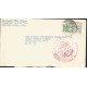J) 1953 MEXICO, CHIAPAS ARCHEOLOGY, CIRCULAR CANCELLATION RED, AIRMAIL, CIRCULATED COVER, FROM COAHUILA TO USA