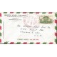 J) 1953 MEXICO, PYRAMID OF THE SUN, CIRCULAR CANCELLATION RED, AIRMAIL, CIRCULATED COVER, FROM VERACRUZ TO USA