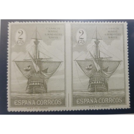 O) 1931 SPAIN, STERN OF SANTA MARIA, CHRISTOPHER COLUMBUS, SPANISH POST AUTHORITIES, IMPERFORATE , EDIFIL 5325ph, MNH