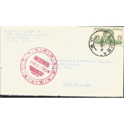 J) 1950 MEXICO, PYRAMID OF THE SUN, CIRCULAR CANCELLATION RED, AIRMAIL, CIRCULATED COVER, FROM MEXICO TO USA