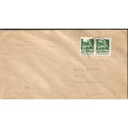 J) 1949 MEXICO, MORELOS, COLONIAL ARCHITECTURE, PAIR, AIRMAIL, CIRCULATED COVER, FROM MEXICO TO TEXAS