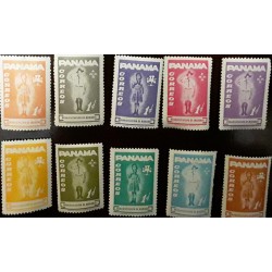 O) 1964 PANAMA, SET OF BOY- SCOUTS, GIRL SCOUT, SC RA57 - RA61, SET MINT XF