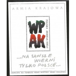 I) 1992 POLAND, YEAR OF AK HISTORY, THE YEAR OF THE HISTORY OF DE HOME ARMY, SOUVENIR SHEET, MN