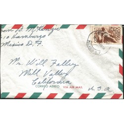 J) 1945 MEXICO, SYMBOL OF FLIGHT, AIRMAIL, CIRCULATED COVER, FROM MEXICO TO USA