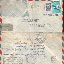 J) 1956 NICARAGUA, ROTARY INTERNATIONAL 50 ANNIVERSARY, WITH SLOGAN CANCELLATION, MULTIPLE STAMPS, AIRMAIL