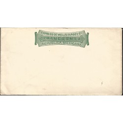 J) 1885 MEXICO, PROOF, EXPRESS WELLS FARGO, FRANCO IN THE MEXICAN REPUBLIC, XF