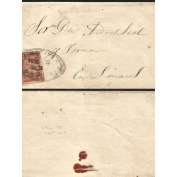 J) 1864 MEXICO, IMPERIAL EAGLE, 8 REALES RED,ORNAMENTAL CANCELLATION, CIRCULATED COVER, FROM MEXICO, XF