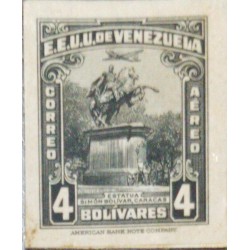 O) 1940 VENEZUELA, PROOF, STATUE OF SIMON BOLIVAR, SC C161 4 bolivares, XF
