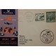 J) 1960 CHILE, AIRPLANE, MAP, FIRST FLIGHT BETWEEN LONDON AND SANTIAGO, CIRCULATED COVER FROM CHILE TO URUGUAY