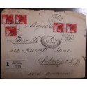 J) 1910 CHILE, OAT OF INDEPENDENCE, POSTAL STATIONARY, MULTIPLE STAMPS, REGISTERED, AIRMAIL, CIRCULATED COVER
