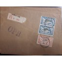 J) 1910 CHILE, POSTAL STATIONARY, MULTIPLE STAMPS, REGISTERED, AIRMAIL, CIRCULATED COVER, FROM CHILE