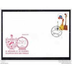 RO) 2010 CUBA,MUSICAL INSTRUMENTS, 50TH ANNIVERSARY OF DIPLOMATIC RELATIONS BETWEEN CUBA AND MONGOLIA, FDC XF ( T) - 2011)