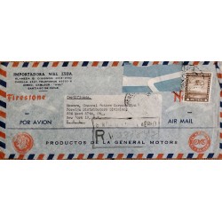 J) 1960 CHILE, AIRPLANE, GENERAL MOTORS CORPORATION, FIRESTONE, AIRMAIL, CIRCULATED COVER, FROM CHILE TO NEW YORK