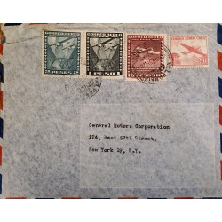 J) 1959 CHILE, AIRPLANE, MULTIPLE STAMPS, AIRMAIL, CIRCULATED COVER, FROM CHILE TO NEW YORK