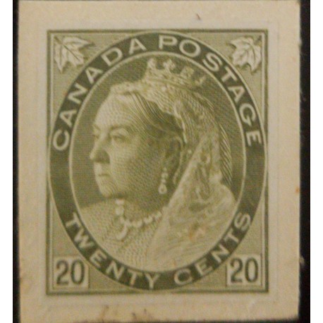 J) 1897 CANADA, QUEEN VICTORIA, AMERICAN BANK NOTE, DIE PROOF, IMPERFORATED