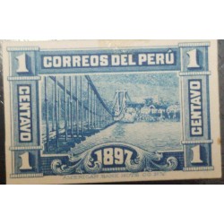 J) 1897 PERU, PAURCATAMBO BRIDGE, AMERICAN BANK NOTE, DIE PROOF, IMPERFORATED